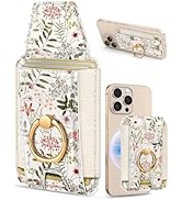 Shorogyt Compatible with Magsafe Wallet Magnetic Card Holder - Cute Phone Wallets with Ring Stand...
