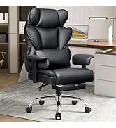 BESTFAIR Big and Tall Office Chair - Heavy Duty 400 LBS Executive Chair with Lumbar Support &amp; Foo...