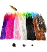 HERCULES 13 Packs Fly Tying Craft Fur Materials Fly Tying Streamers Mix Color Long Haired Artific...