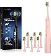 OasiSmile Sonic Electric Toothbrush for Adults with 6 Brush Heads, 4 Modes, Built-in 2 Mins Smart...