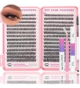 Lash Clusters Kit, 560 Pcs Eyelashes Clusters Kit 9-16mm Individual Lash Extension Kit D Curl Flu...