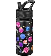 Fanhaw 18oz Insulated Water Bottle with Straw - Stainless Steel Double Wall Vacuum Cup, Leakproof...