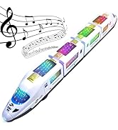 OTONOPI Toy Train Electric Bullet Train Battery Operated Action Locomotive Car High Speed Vehicle...