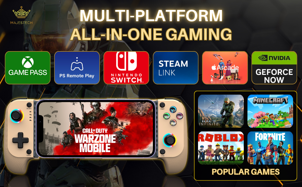 Multi-Platform and Multi-device All In One Mobile Gaming Handheld Phone Controller