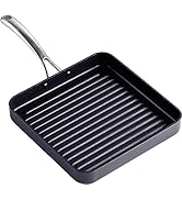 Cooks Standard Nonstick Square Grill Pan 11 x 11-Inch, Hard Anodized Grilling Skillet Pan Cookwar...