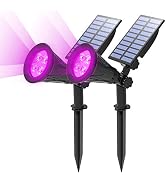 [2 Pack] T-SUN LED Solar Spotlights, Waterproof Outdoor Security Landscape Lamps, Auto-on/Auto-Of...