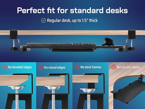 large keyboard tray under desk
