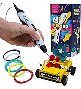 PIKA3D PRO 3D Printing Pen - Includes 3D Pen, 5 Colors of PLA Filament Refill with Stencil Guide ...