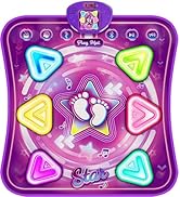 Dance Mat for Girls, Light-up 6-Button Dance Pad with Wireless Bluetooth &amp; 5 Game Modes, Kids Ele...