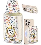 Shorogyt Compatible with Magsafe Wallet with Ring Stand Grip - Cute Magnetic Phone Wallets Card H...