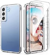 IDweel Clear Galaxy S22 Plus Case with Tempered Glass Screen Protector,Hybrid 2 in 1 Shockproof S...