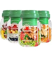 [UPGRADE] 4 Pack Green Salad Jars with Lids and Airtight Silicone Dressing Cup, Square Glass Sala...