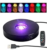 FuoiCorn LED Light Base with Timer for Crystal Art Display,Multi-Color Lighting,4 Inch (Dark Black)