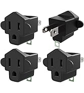 4 Pack 3-2 Prong Adapters Grounding Adapter JACKYLED 3-Prong to 2-Prong Adapter ETL Listed Firepr...