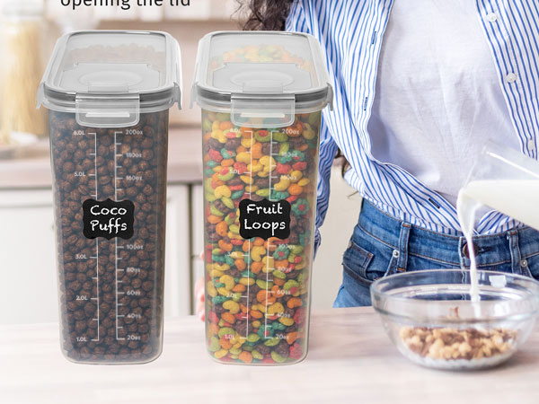 cereal holder, containers for cereal storage, cereal box containers, container with spout lids