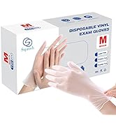Disposable Gloves, Squish Clear Vinyl Gloves Latex Free Powder-Free Glove Health Gloves for Kitch...