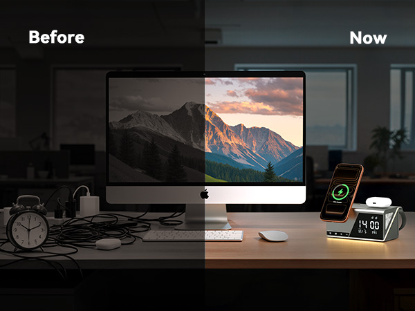 apple charging station with clock alarm clock charging station wireless charger alarm clock