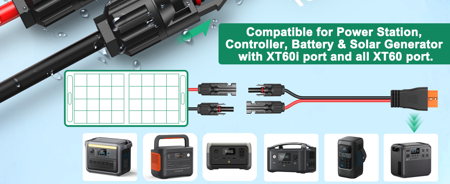 mc4 to xt60i solar cable