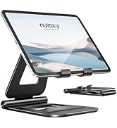 Nulaxy Aluminum Dual Foldable iPad Stand, Fully Adjustable Desktop Tablet Holder, Tablet Accessor...