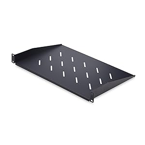1U Vented Server Rack Shelf, 12in/31.5cm Mounting Depth