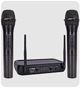 Pyle Channel Microphone System-VHF Fixed Dual Frequency Wireless Set with 2 Handheld Dynamic Tran