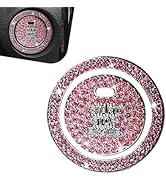Icyfond 2PCS Bling Car Push Start Button Covers, Crystal Rhinestone Auto Engine Stop Decor Ring S...