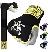 BEAST RAGE Inner Gloves with Hand Wraps Quick Wrap Long 36" Wrist Support MMA Muay Thai Bandages ...