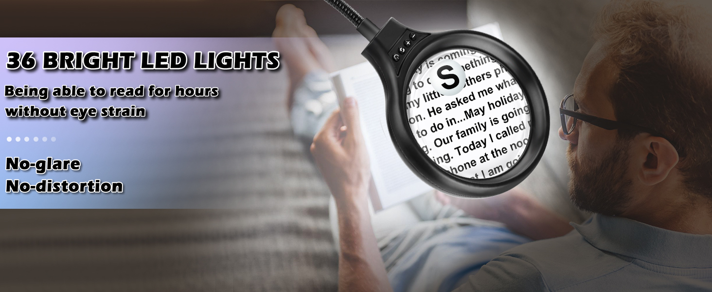 10X 30X Large Floor Magnifying Glass with Light and Stand