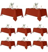 Fitable 8 Pack Rectangle Tablecloths: Stain Resistant Wrinkle Free Table Clothes, Washable Reusab...