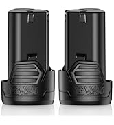 KIMO 2 Pack of 12V 2.0Ah Lithium-Ion Battery for KIMO 12V Ratchet Wrench, Brad Nailer, Drill Driv...