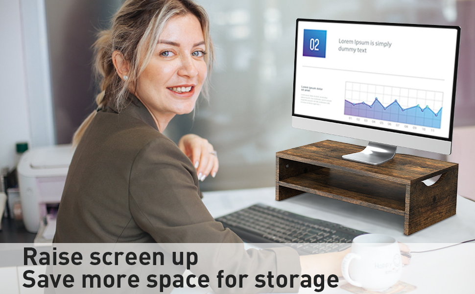 zimilar wood rust brown monitor stand