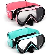 Diving Masks for Kids, Goggles with Nose Cover, Elastic Strap, Tempered Glass, 180° Clear View, A...