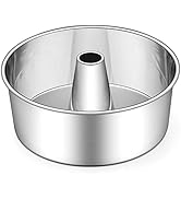 E-far Angel Food Cake Pan, 10-Inch Stainless Steel Tube Pan for Baking Pound Chiffon Cake, One-pi...