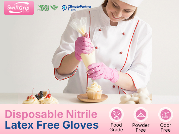 Pink Nitrile Gloves
