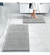 Yimobra Chenille Bathroom Rug Set 2 Piece, Luxury Shaggy Bathroom Mat, Non Slip Plush Fluffy Bath...