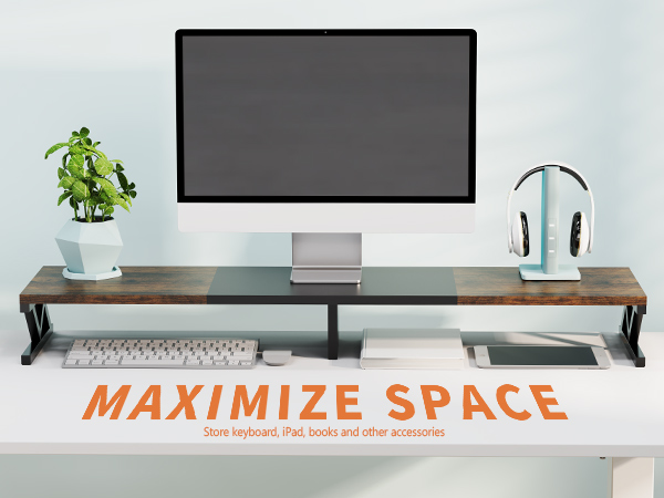 dual monitor stand with storage