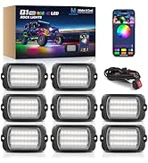 MICTUNING Q1+ MAX 8 Pods Ultra-Bright RGB+IC Rock Lights, Multi-Color Chasing Underglow Lighting,...
