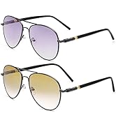 Vepiant 2 Pairs Spring Hinge Invisible Bifocal Reading Glasses UV400 Protection Sunglasses Outdoo...