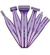 Karrte 6-in-1 Electric Razor for Women's Pubic Hair, Painless Body Shaver and Facial Epilator, Ha...