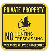 Private Property - No Hunting, Trespassing, Violators Prosecuted Sign