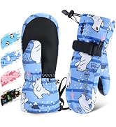 West Biking Kids Ski Mittens, Waterproof Snow Insulated Mittens Toddler Winter Ski Snow Gloves wi...