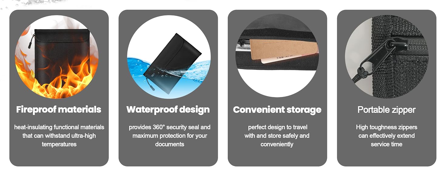fireproof waterproof document bag