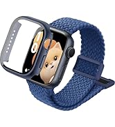 sylacor Compatible with Kids Apple Watch Band and Case 38mm 40mm 41mm 42mm 44mm 45mm, Nylon Elast...
