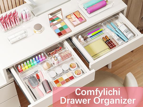 drawer organizer, bathroom drawer organizer