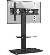 Rfiver Universal Swivel Floor TV Stand with Sturdy Wood Base for 40-77 Inch LCD LED Flat/Curved S...