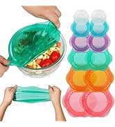 Silicone Stretch Lids for Food Storage in Fridge, Reusable Elastic Bowl Covers for Cup, Cans, Jar...