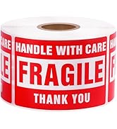 LuckyGuard 3 x 2 Inch Handle with Care 500 Fragile Stickers for Shipping Moving Glass Permanent A...