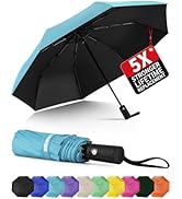 Seniny Windproof Travel Umbrella, Automatic Umbrellas for Rain, Portable &amp; Compact Umbrella for B...