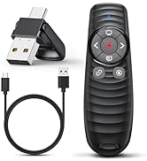 Presentation Clicker Wireless Presenter Remote Clicker for 2-in-1 USB Type C Powerpoint Clicker w...