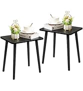 FORAOFUR Black End Tables Set of 2, Modern Boho End Table for Living Room Bedroom, Small Side Tab...